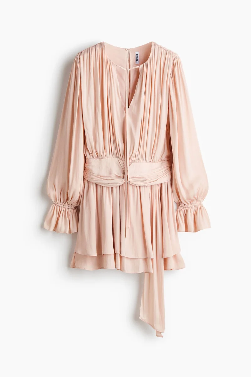 اتش اند ام فستان منسدل مزين بعقدة